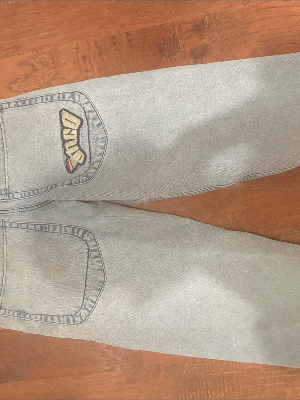 JNCO Jeans Light Blue Distressed Denim Baggy Jeans with Label Patch